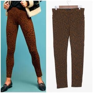 Sanctuary x Anthropologie Leopard Print Skinny Pants Leggings | Brown Black | L